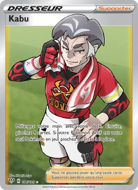 Carte Pokémon Kabu 186/189, extension Ténèbres Embrasées