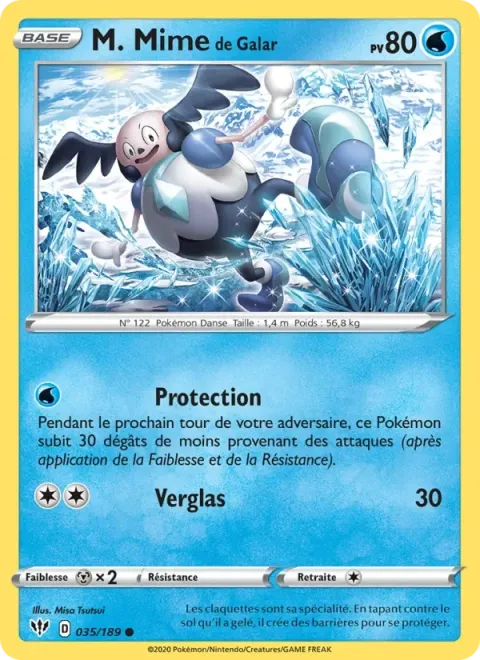 Carte Pokémon M. Mime de Galar 035/189, extension Ténèbres Embrasées