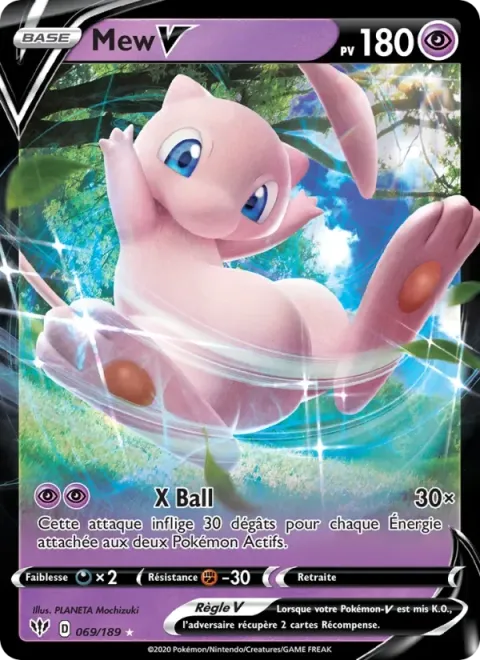 Carte Pokémon Mew V 069/189, extension Ténèbres Embrasées