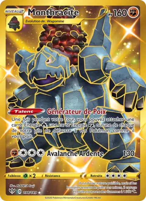 Carte Pokémon Monthracite 198/189, extension Ténèbres Embrasées