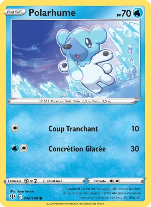 Carte Pokémon Polarhume 048/189, extension Ténèbres Embrasées