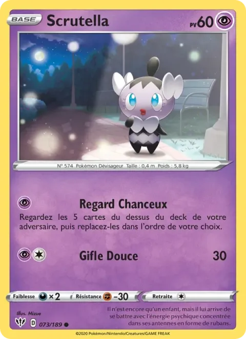 Carte Pokémon Scrutella 073/189, extension Ténèbres Embrasées