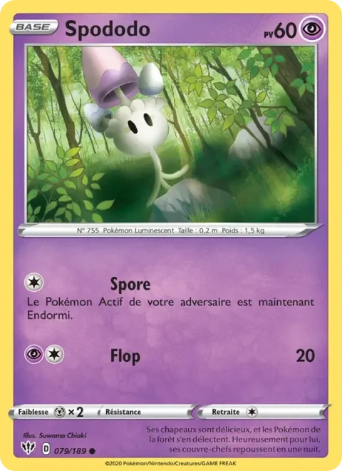 Carte Pokémon Spododo 079/189, extension Ténèbres Embrasées