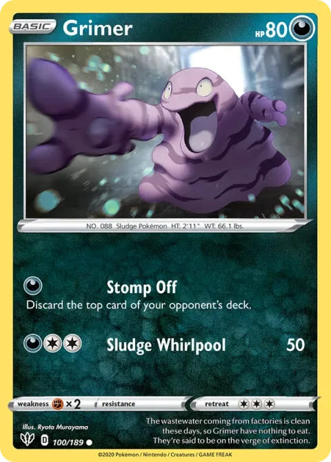 Carte Pokémon Tadmorv 100/189, extension Ténèbres Embrasées