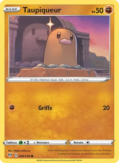 Carte Pokémon Taupiqueur 084/189, extension Ténèbres Embrasées