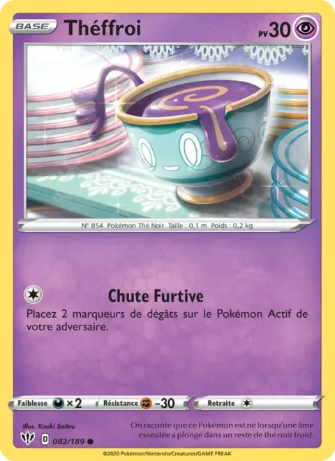Carte Pokémon Théffroi 082/189, extension Ténèbres Embrasées