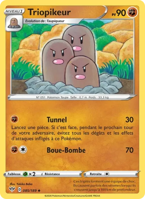 Carte Pokémon Triopikeur 085/189, extension Ténèbres Embrasées