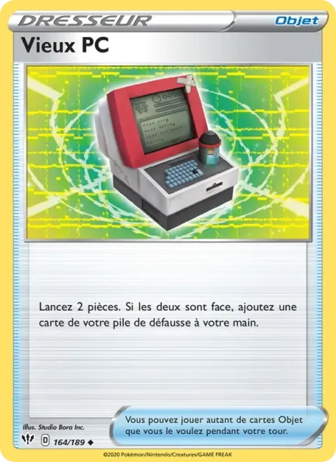 Carte Pokémon Vieux PC 164/189, extension Ténèbres Embrasées