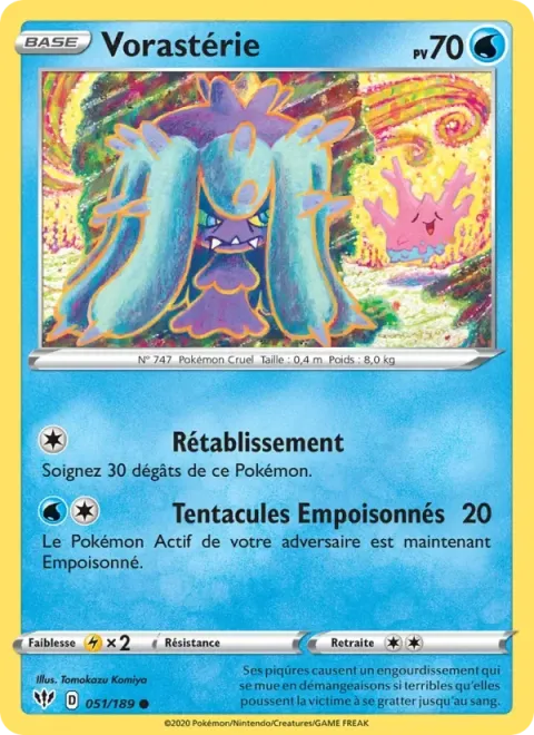 Carte Pokémon Vorastérie 051/189, extension Ténèbres Embrasées