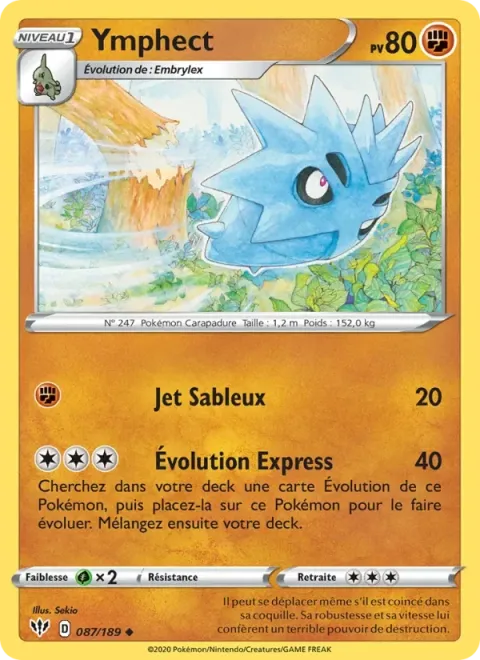 Carte Pokémon Ymphect 087/189, extension Ténèbres Embrasées