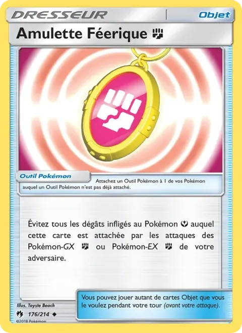 Carte Pokémon Amulette Féerique Combat 176/214, extension Tonnerre Perdu