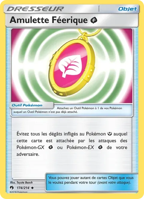 Carte Pokémon Amulette Féerique Plante 174/214, extension Tonnerre Perdu