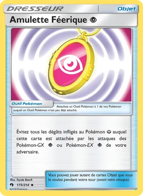 Carte Pokémon Amulette Féerique Psy 175/214, extension Tonnerre Perdu