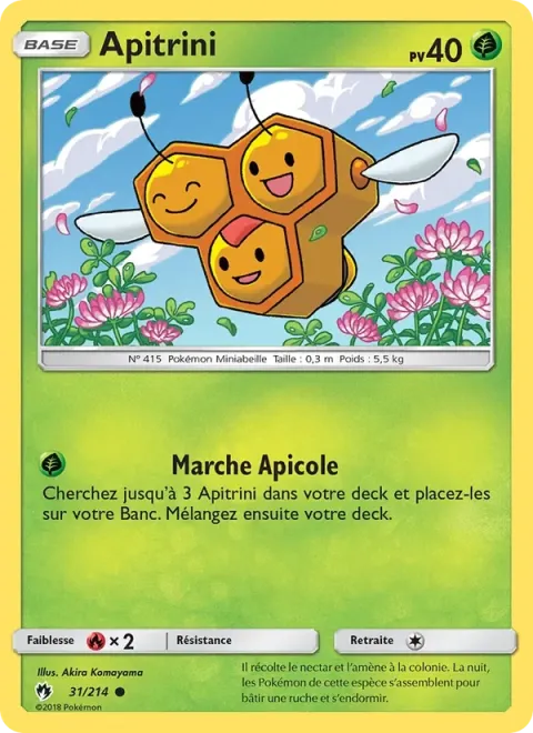 Carte Pokémon Apitrini 031/214, extension Tonnerre Perdu