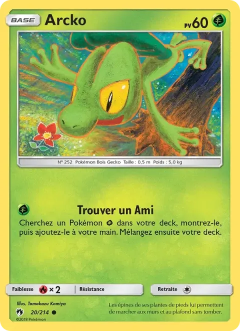 Carte Pokémon Arcko 020/214, extension Tonnerre Perdu