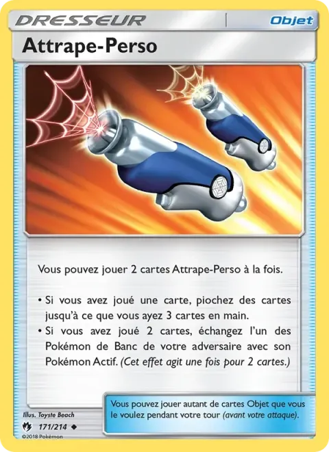 Carte Pokémon Attrape-Perso 171/214, extension Tonnerre Perdu