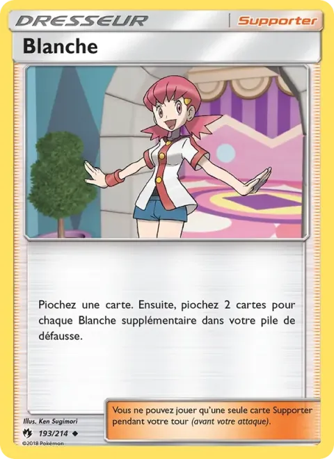 Carte Pokémon Blanche 193/214, extension Tonnerre Perdu