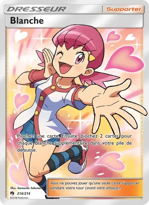 Carte Pokémon Blanche 214/214, extension Tonnerre Perdu