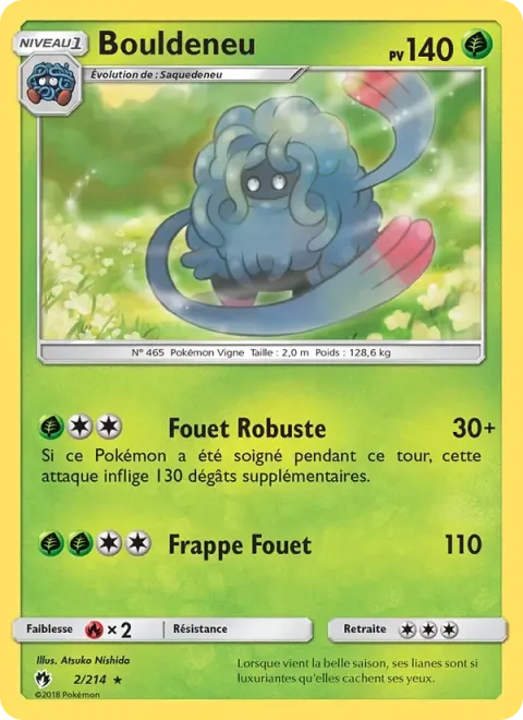 Carte Pokémon Bouldeneu 002/214, extension Tonnerre Perdu