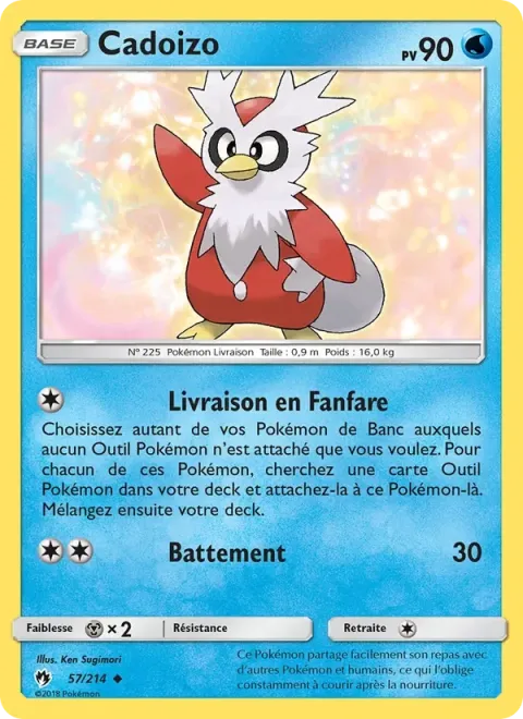 Carte Pokémon Cadoizo 057/214, extension Tonnerre Perdu