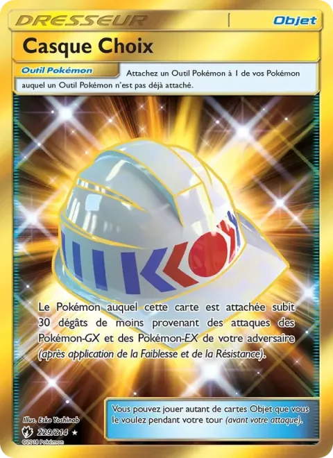 Carte Pokémon Casque Choix 229/214, extension Tonnerre Perdu