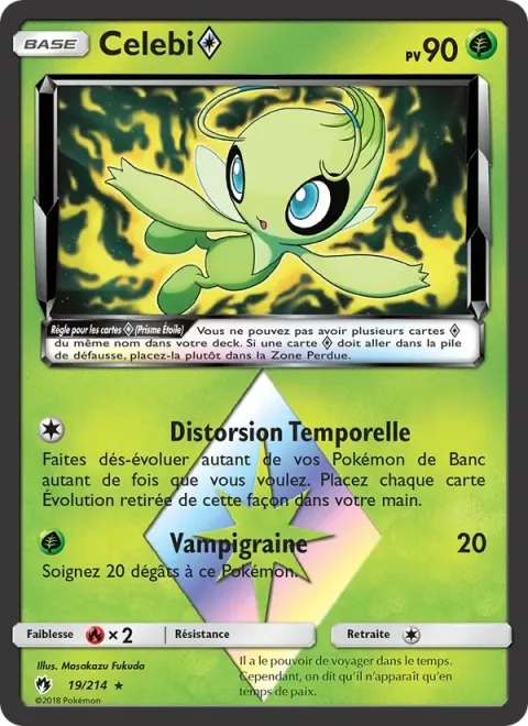 Carte Pokémon Celebi ◇ 019/214, extension Tonnerre Perdu