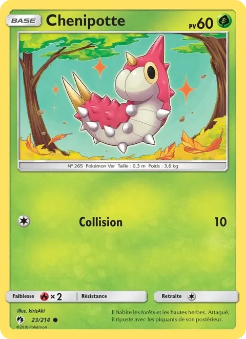 Carte Pokémon Chenipotte 023/214, extension Tonnerre Perdu