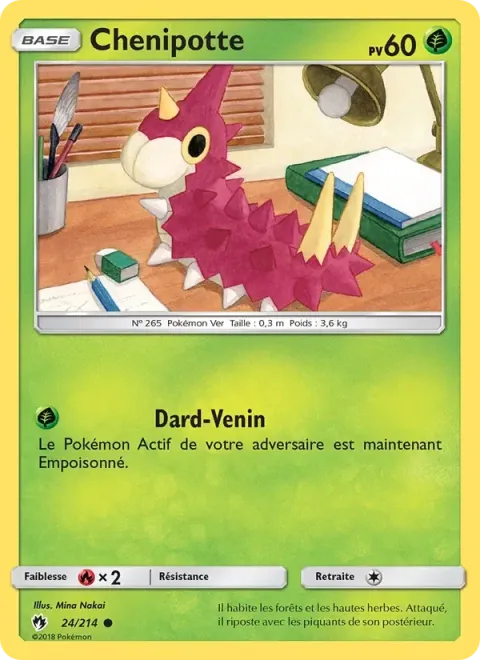 Carte Pokémon Chenipotte 024/214, extension Tonnerre Perdu