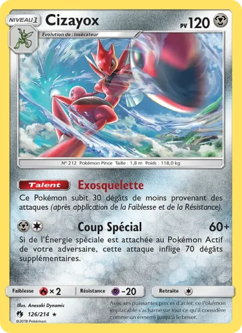 Carte Pokémon Cizayox 126/214, extension Tonnerre Perdu