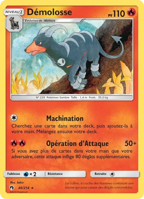 Carte Pokémon Démolosse 046/214, extension Tonnerre Perdu