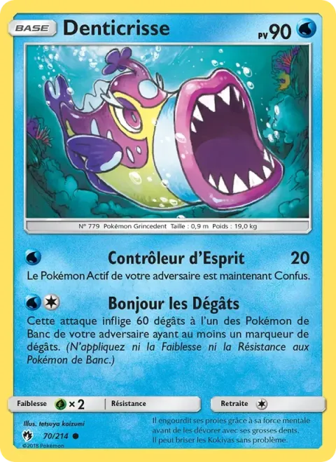 Carte Pokémon Denticrisse 070/214, extension Tonnerre Perdu