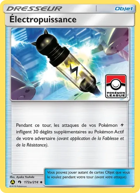 Carte Pokémon Électropuissance 172/214, extension Tonnerre Perdu