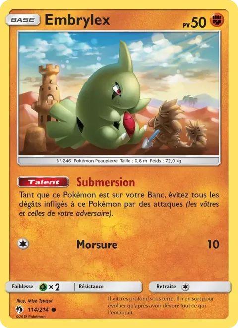 Carte Pokémon Embrylex 114/214, extension Tonnerre Perdu