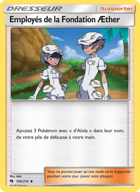 Carte Pokémon Employés de la Fondation Æther 168/214, extension Tonnerre Perdu