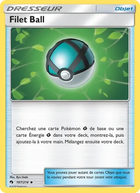 Carte Pokémon Filet Ball 187/214, extension Tonnerre Perdu