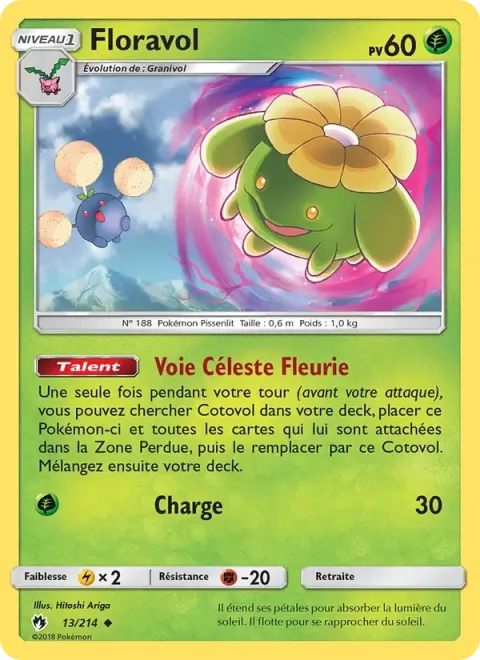 Carte Pokémon Floravol 013/214, extension Tonnerre Perdu