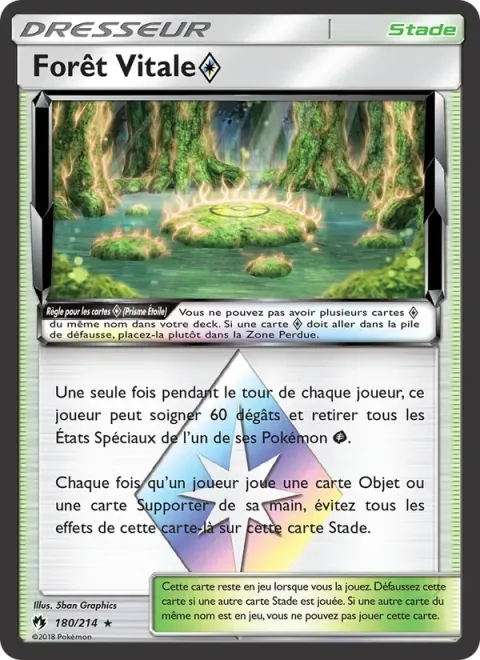 Carte Pokémon Forêt Vitale ◇ 180/214, extension Tonnerre Perdu