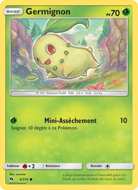 Carte Pokémon Germignon 006/214, extension Tonnerre Perdu