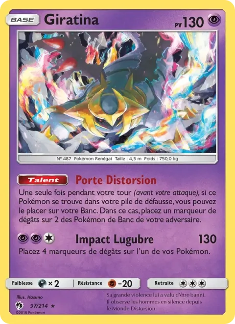 Carte Pokémon Giratina 097/214, extension Tonnerre Perdu