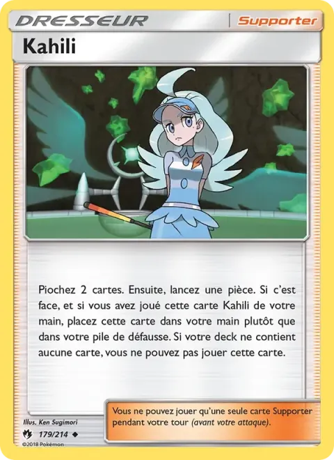 Carte Pokémon Kahili 179/214, extension Tonnerre Perdu
