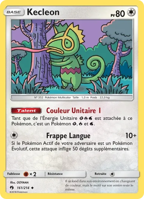Carte Pokémon Kecleon 161/214, extension Tonnerre Perdu
