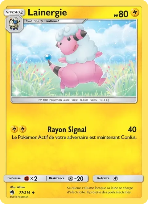 Carte Pokémon Lainergie 077/214, extension Tonnerre Perdu
