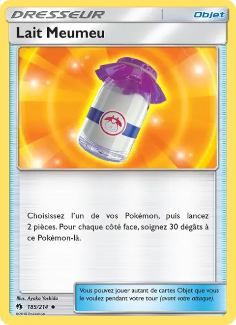 Carte Pokémon Lait Meumeu 185/214, extension Tonnerre Perdu