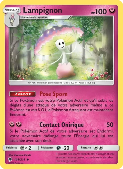 Carte Pokémon Lampignon 148/214, extension Tonnerre Perdu