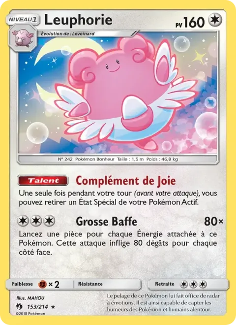 Carte Pokémon Leuphorie 153/214, extension Tonnerre Perdu