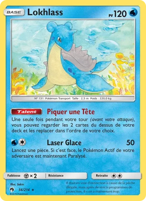 Carte Pokémon Lokhlass 056/214, extension Tonnerre Perdu