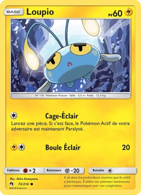 Carte Pokémon Loupio 073/214, extension Tonnerre Perdu