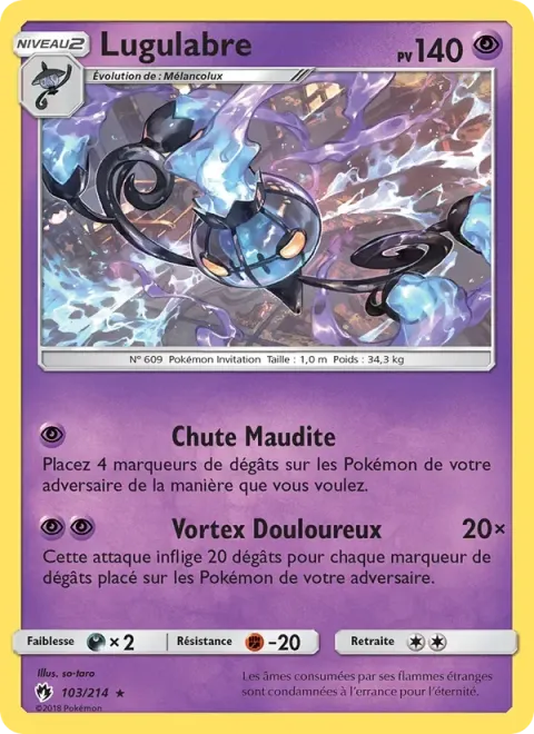 Carte Pokémon Lugulabre 103/214, extension Tonnerre Perdu
