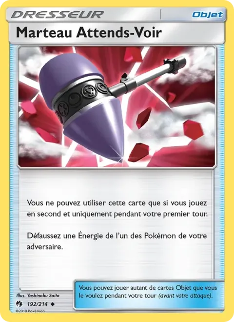 Carte Pokémon Marteau Attends Voir 192/214, extension Tonnerre Perdu