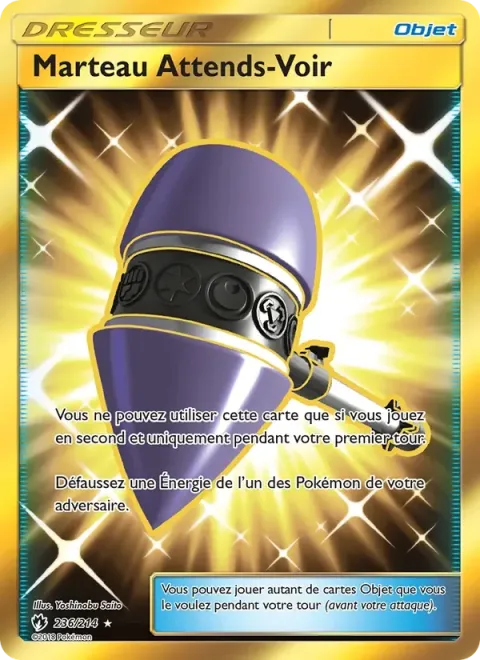 Carte Pokémon Marteau Attends Voir 236/214, extension Tonnerre Perdu